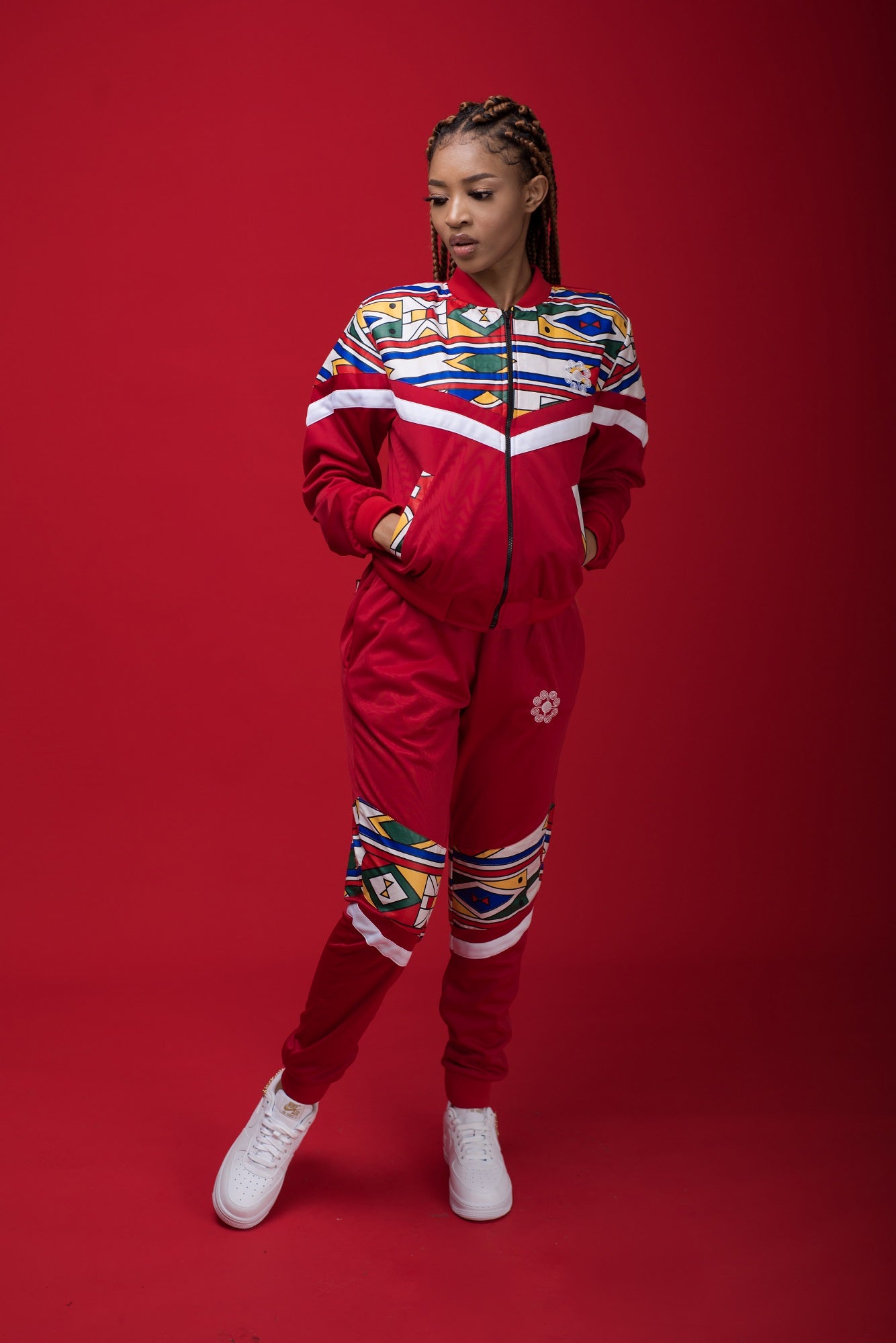 Ladies - Mehluli Red Tracksuit Set – Chepa Streetwear
